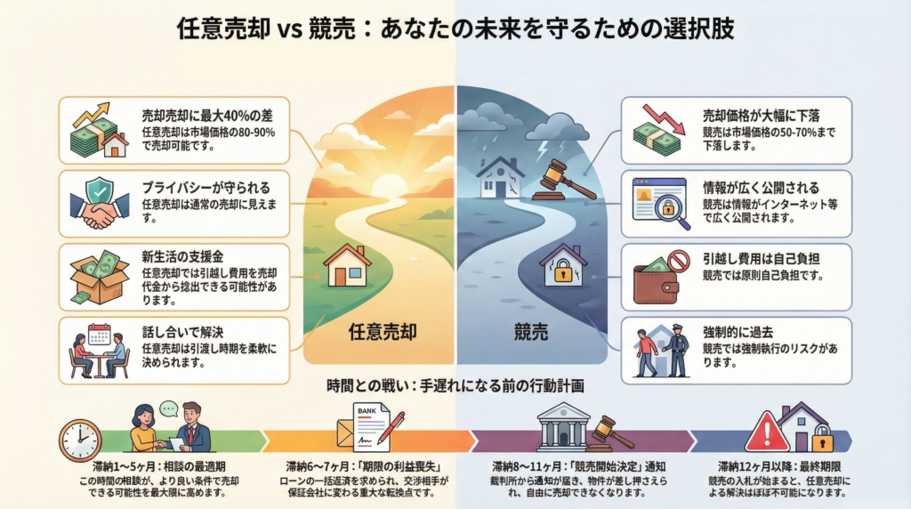 任意売却と競売の比較表